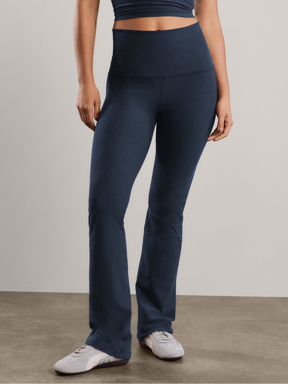 Beyond Yoga Spacedye Practice High Waisted Bootcut Pant Nocturnal Navy sz XL